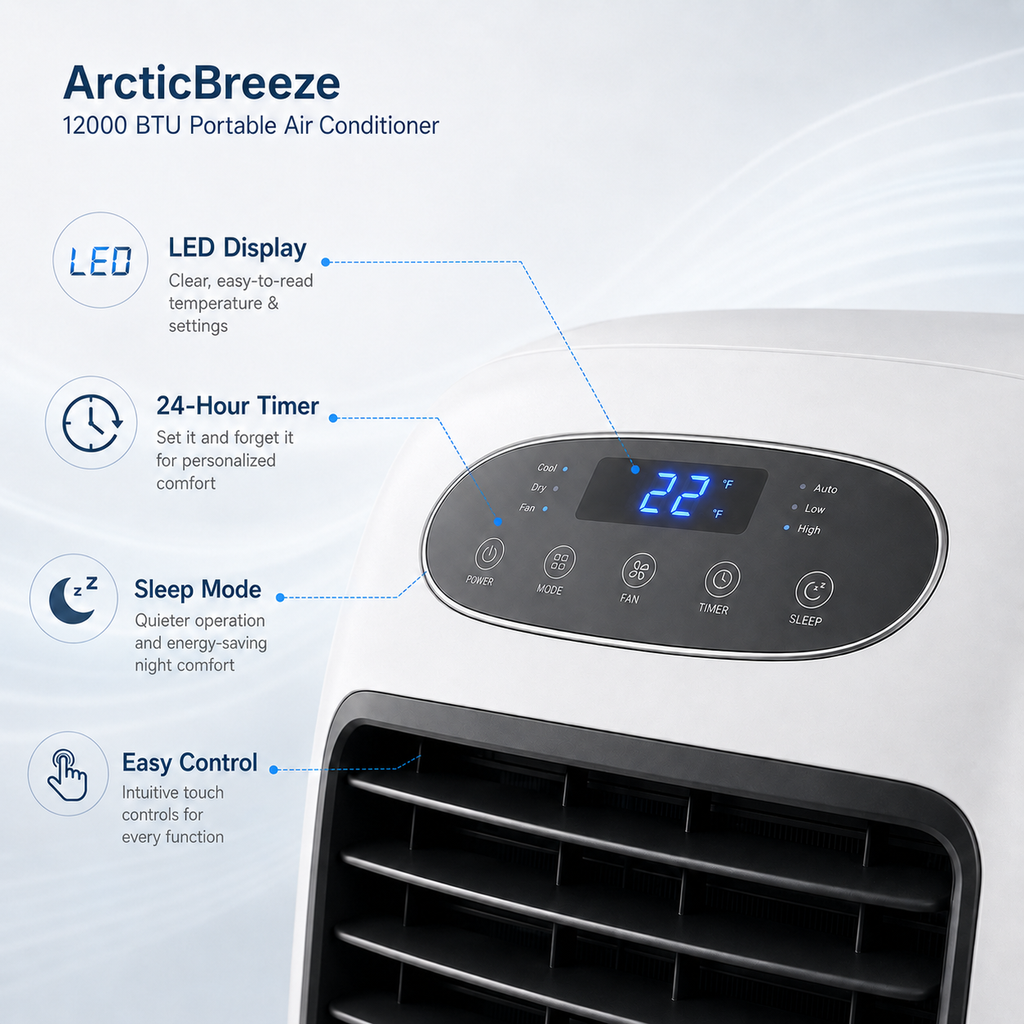ArcticBreeze 12000 BTU Portable Air Conditioner - Detail image 3